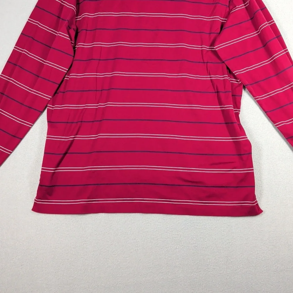 Polo‎ Ralph Lauren Polo Shirt Mens XL Red Striped Pima Cotton Long Sleeve Casual